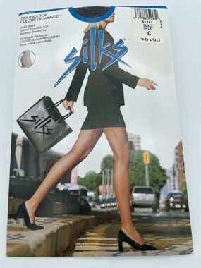 Silks Control Top Sheer Pantyhose Black Size C 15 Denier Canada